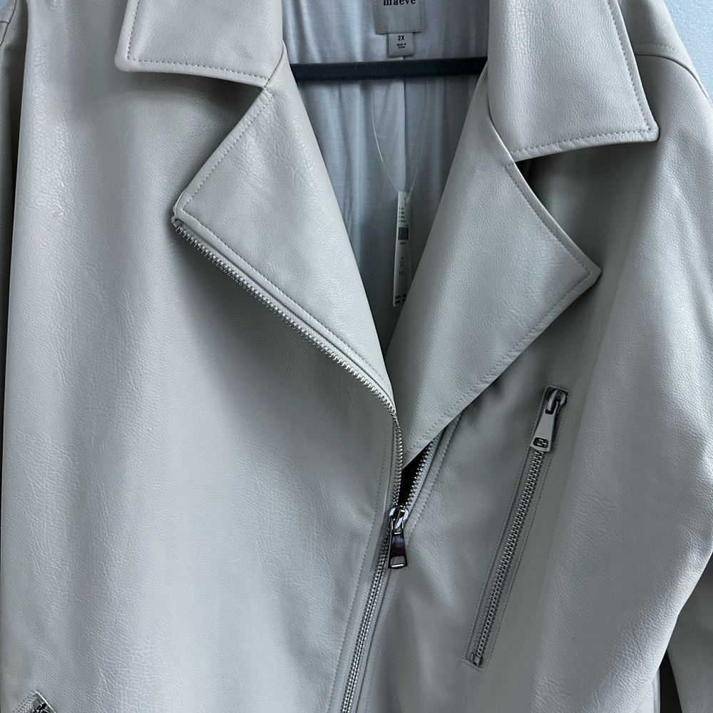 Oversized Maeve Pleather Moto Jacket - Picture 5 of 6